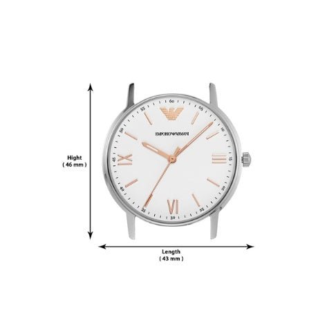 Emporio Armani Herren White Dial Brown Leather Strap Watch For Men - AR11103 - Image 3